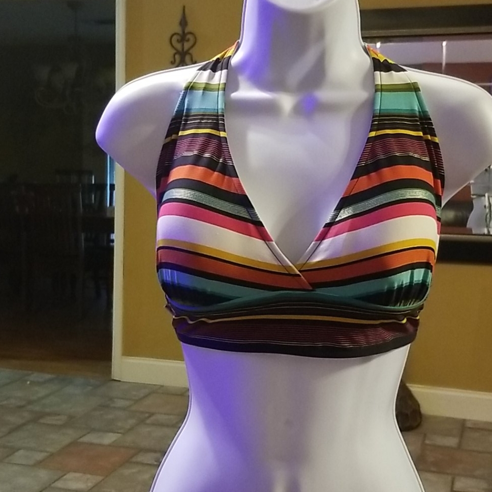 Captiva multi colored halter swim top